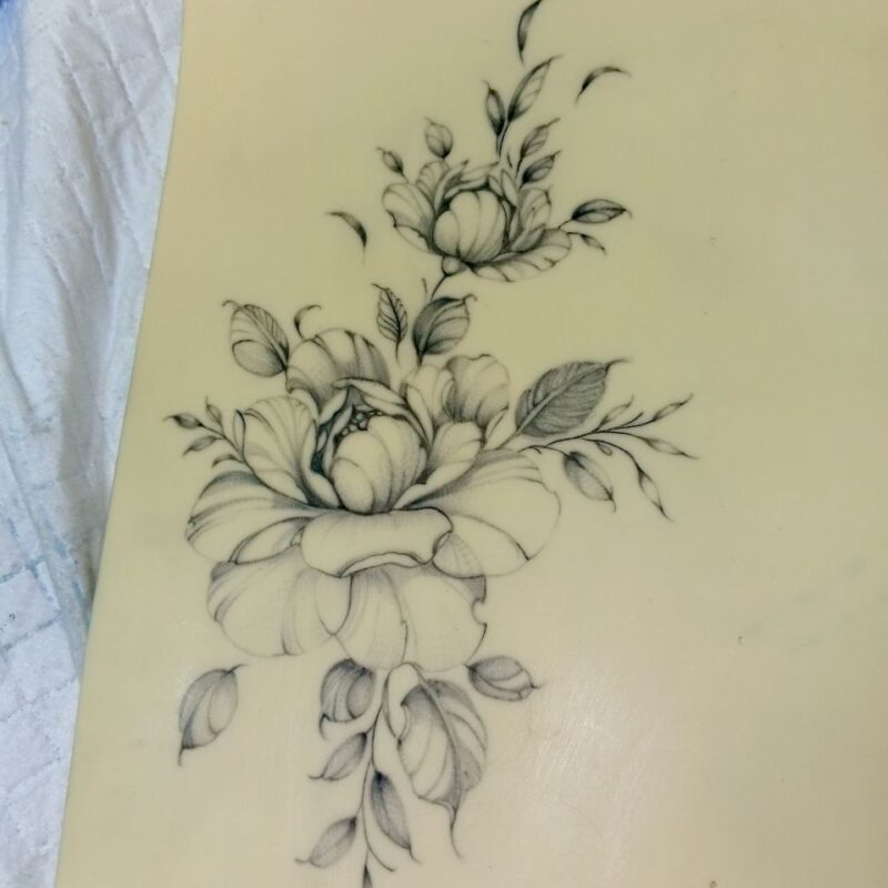 Практика тату композиції з півоній — Skaty.Tattoo